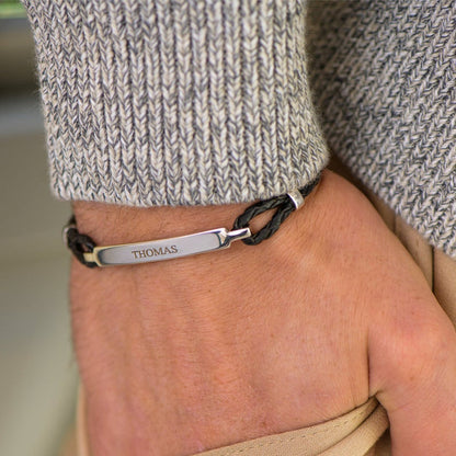 "To My Grandson" Family Bonds - Linked Forever Leather Bracelet