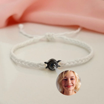 Sterling Silver Personalized Rope Picture Projection Bracelet Sincere Gift