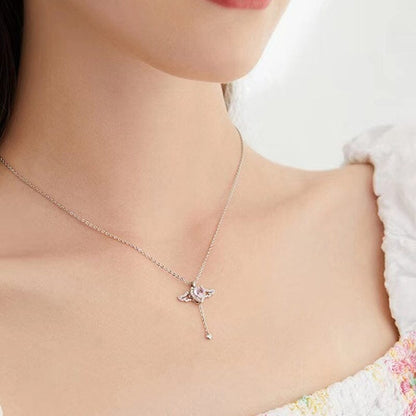 🌸2024 Spring Hot Sale✨PINK ANGEL WINGS NECKLACE
