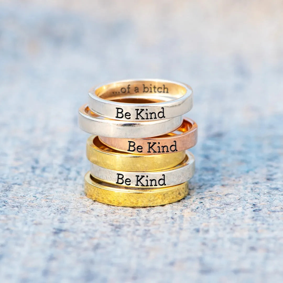 🔥Summer Hot Sale🌊BE KIND...OF A BI♥CH MANTRA RING