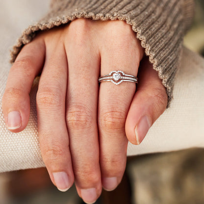 💝For Granddaughter - You Are Always In Mine Layered Heart S925 Ring