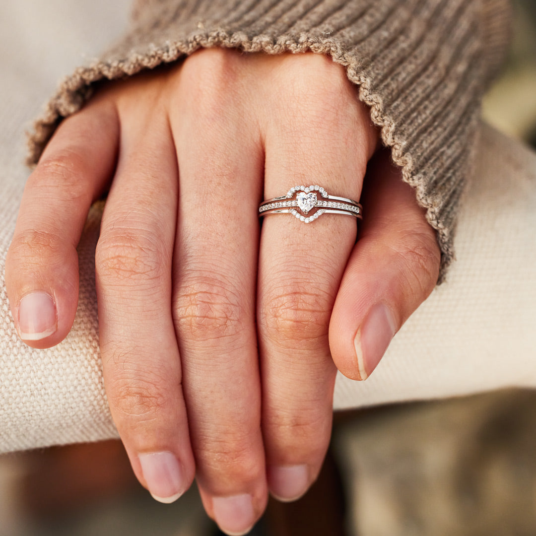 For Daughter - You Are Always In Mine Layered Heart S925 Ring