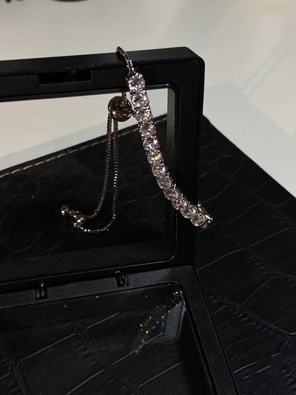 Tennis Bracelet Round Cut Created Moissanite