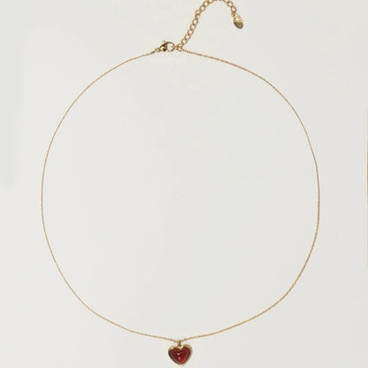 Carnelian Stone Heart Necklace