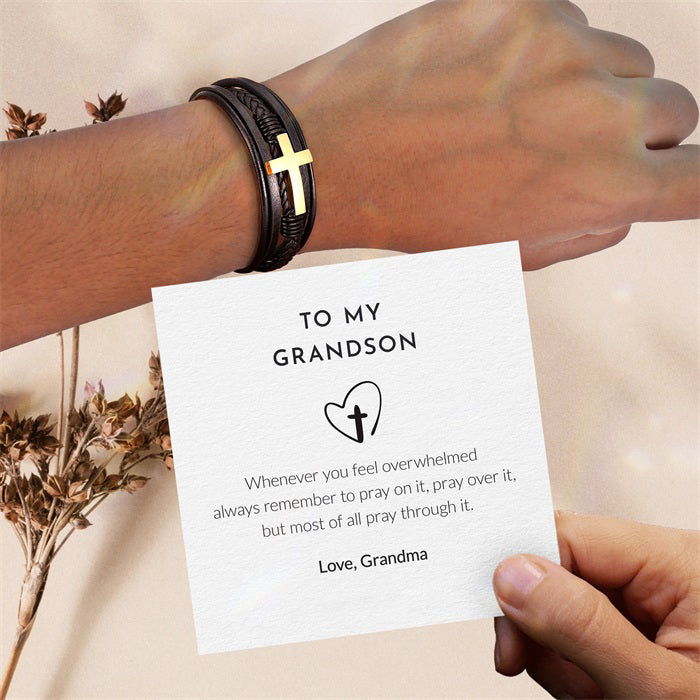To My Grandson Pray Through It Bracelet