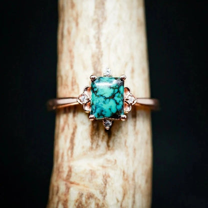 Natural Turquoise Faux Diamond Ring