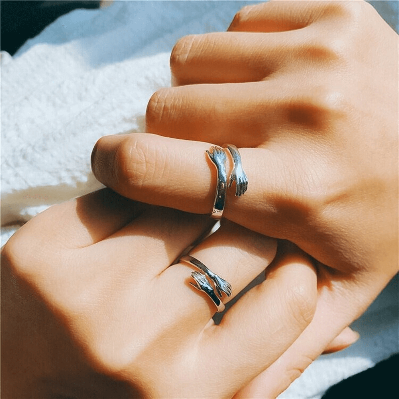 Sterling Silver Hug Ring