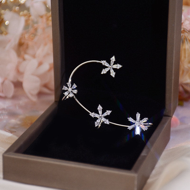 Snowflake Windmill Rotatable Style Zircon Earrings