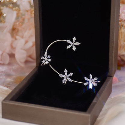 Snowflake Windmill Rotatable Style Zircon Earrings