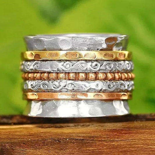 Bohemian Meditation Wide Band Spinner Ring