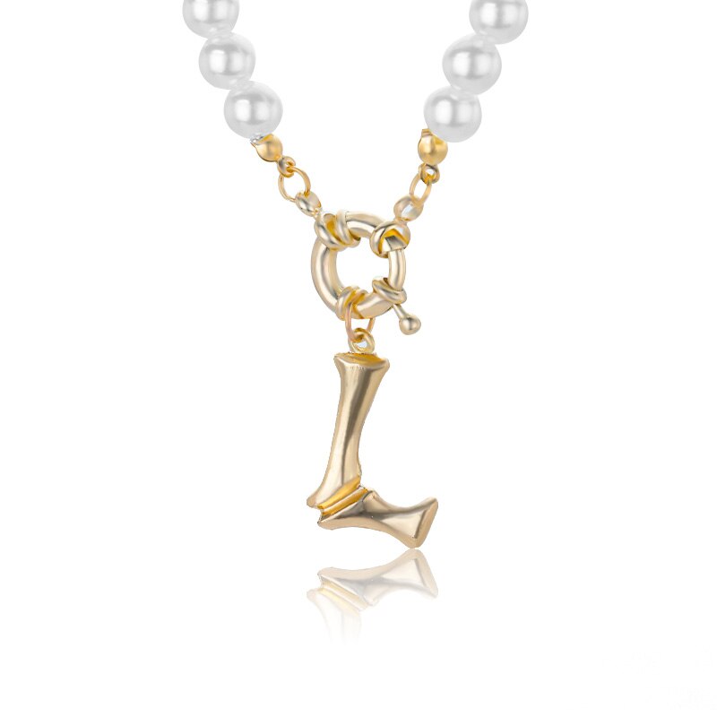 Personal Pearl Necklace Choker Alphabet A-Z