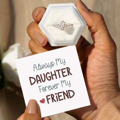 Always My Daughter Forever My Friend Endless Knot Ring