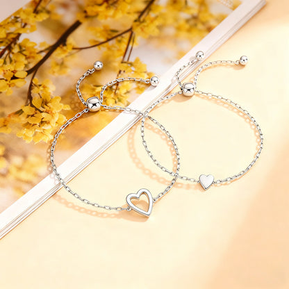 Mother & Daughter Matching Heart Beat Bracelet Set