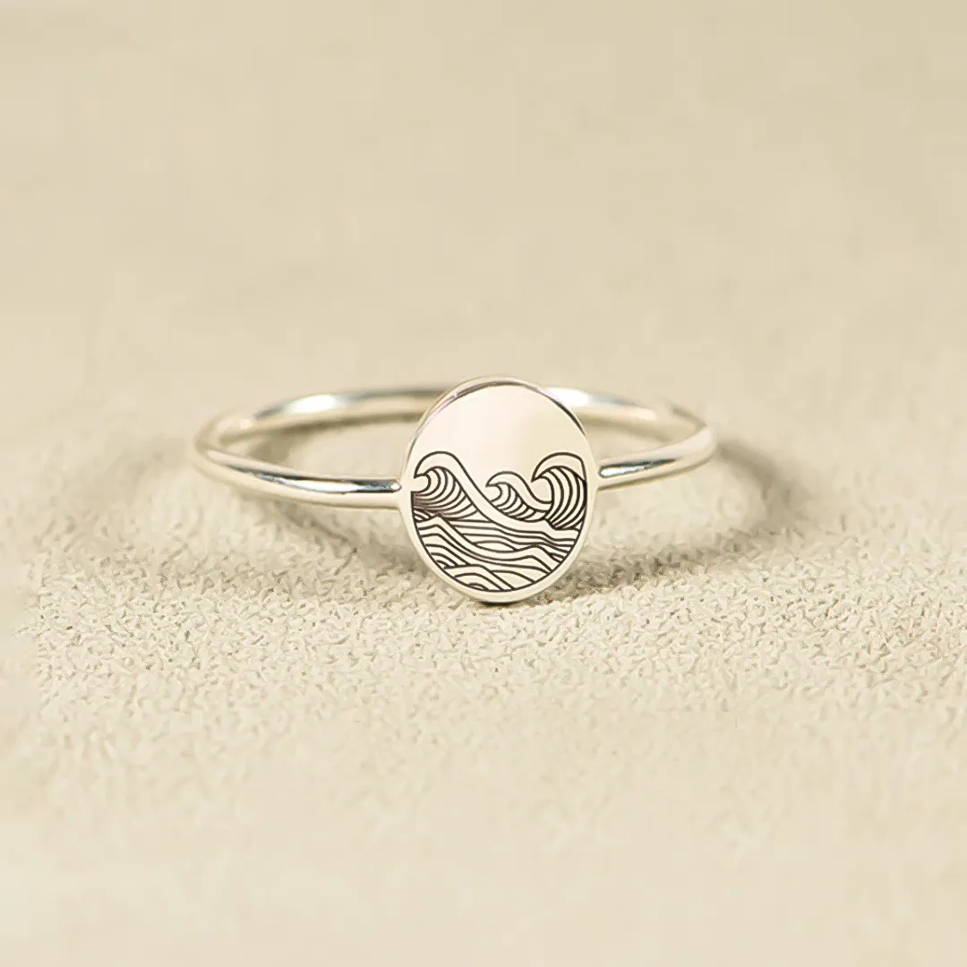 You’ve Survived Too Many Storms To Be Bothered By Raindrops Engraved Wave Ring