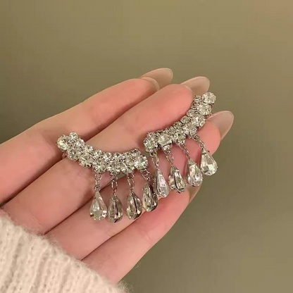 🌸French Drop Crystal Tassel Earrings