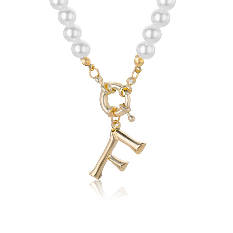 Personal Pearl Necklace Choker Alphabet A-Z