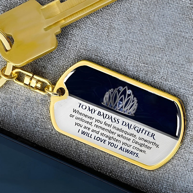 To My Badass Granddaughter - Keepsake for Granddaughter Keychain