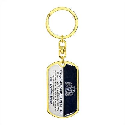 To My Badass Granddaughter - Keepsake for Granddaughter Keychain
