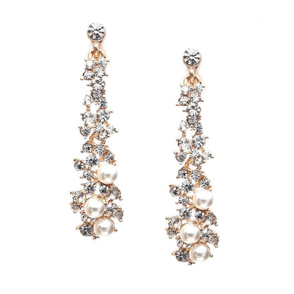 Pearl Moissanite Dangle Chandelier Drop Earrings