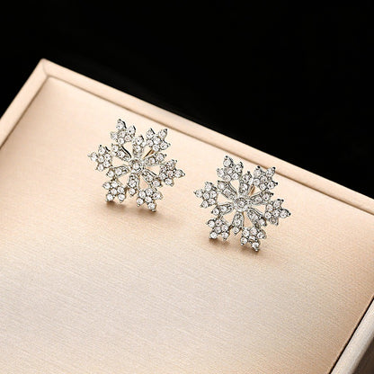 🔥Summer Hot Sale🌊	Diamonds Snowflake Earrings Necklace Set