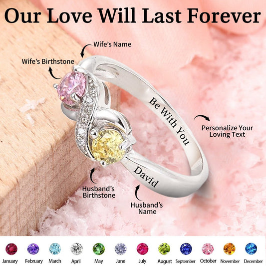 Our Love Will Last Forever Customized Birthstone Ring