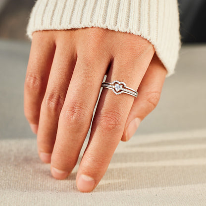 💝For Granddaughter - You Are Always In Mine Layered Heart S925 Ring