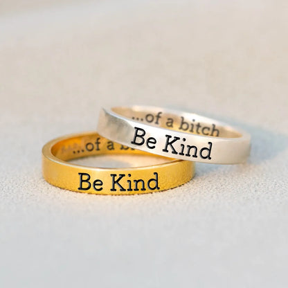 🔥Summer Hot Sale🌊BE KIND...OF A BI♥CH MANTRA RING