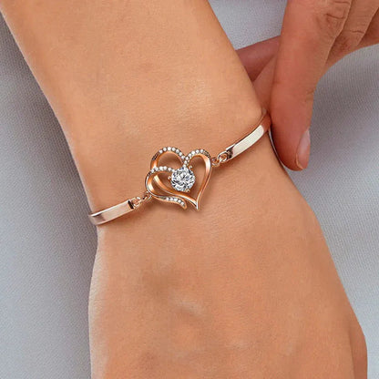 For Love - To My Smokin' Hot Woman Double Heart Bracelet