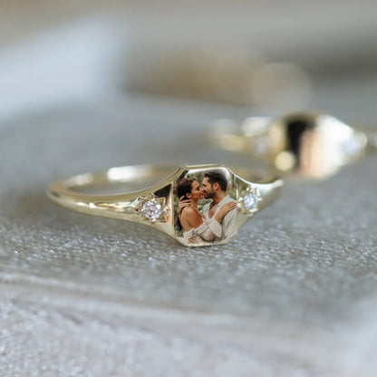 For Love-Photo Birthstone Custom Ring