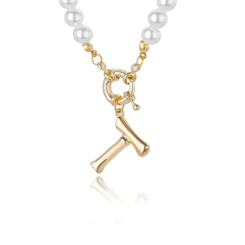 Personal Pearl Necklace Choker Alphabet A-Z