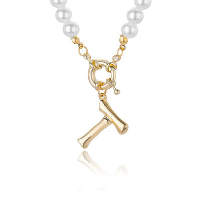 Personal Pearl Necklace Choker Alphabet A-Z