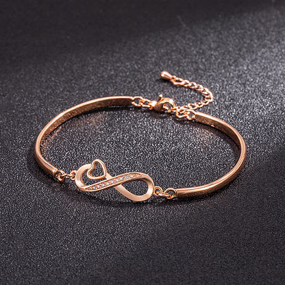 To My Unbiological Daughter- I Always With You Heart Infinity Bracelet