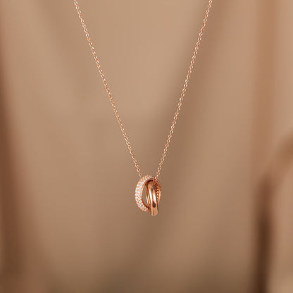 Mother Daughter Love Forever Interlocking Necklace