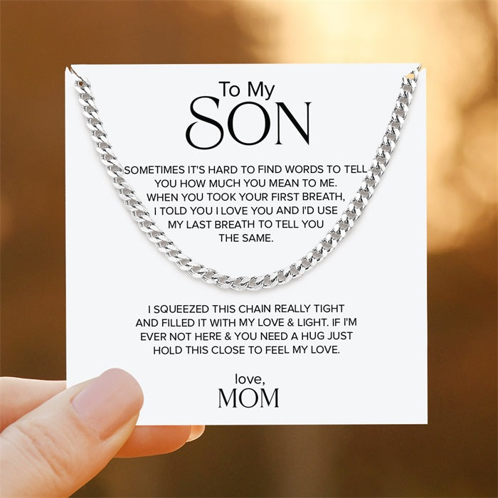 "To My Son, I Love You" Link Chain Necklace