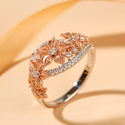 Floral Moissanite Women's Band
