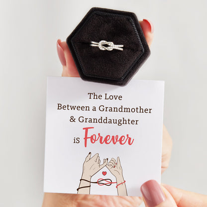 Grandmother & Granddaughter Square Knot Ring S925