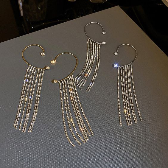 Sparkling Crystal Tassel Earring