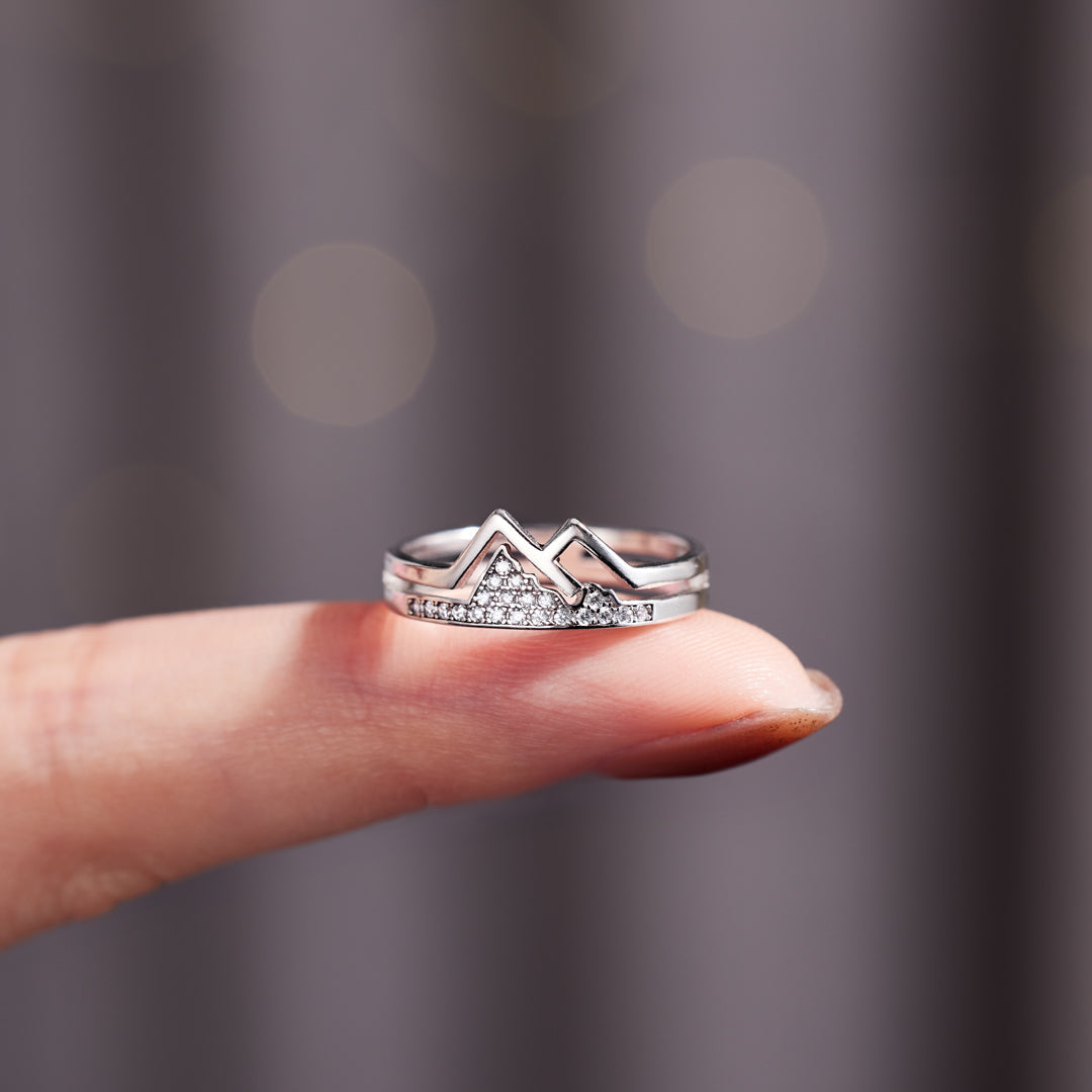 Daughter Faith Moves Mountains Pavé Mountain Ring
