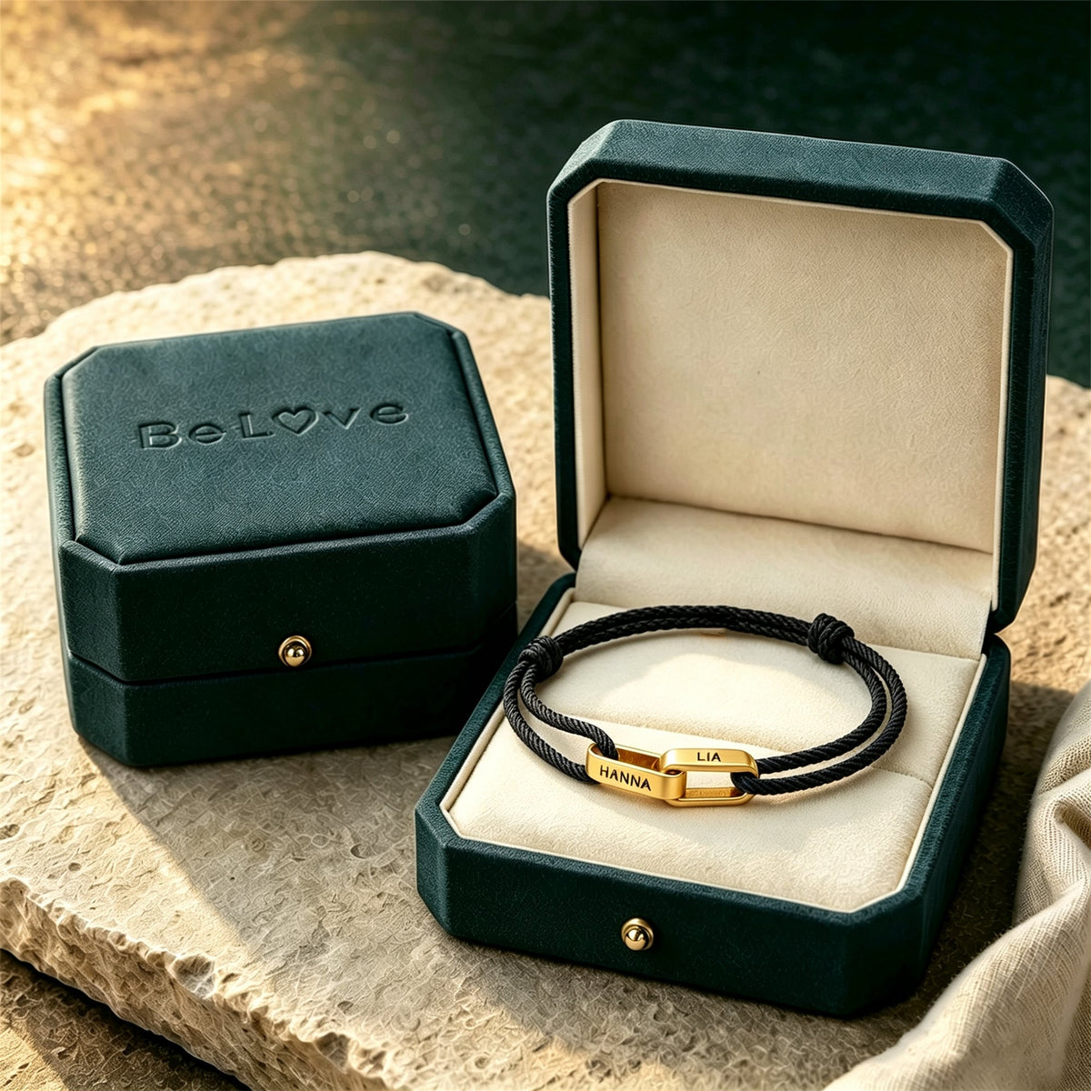 Mother And Son Connected By Heart Custom Name Bond Bracelet