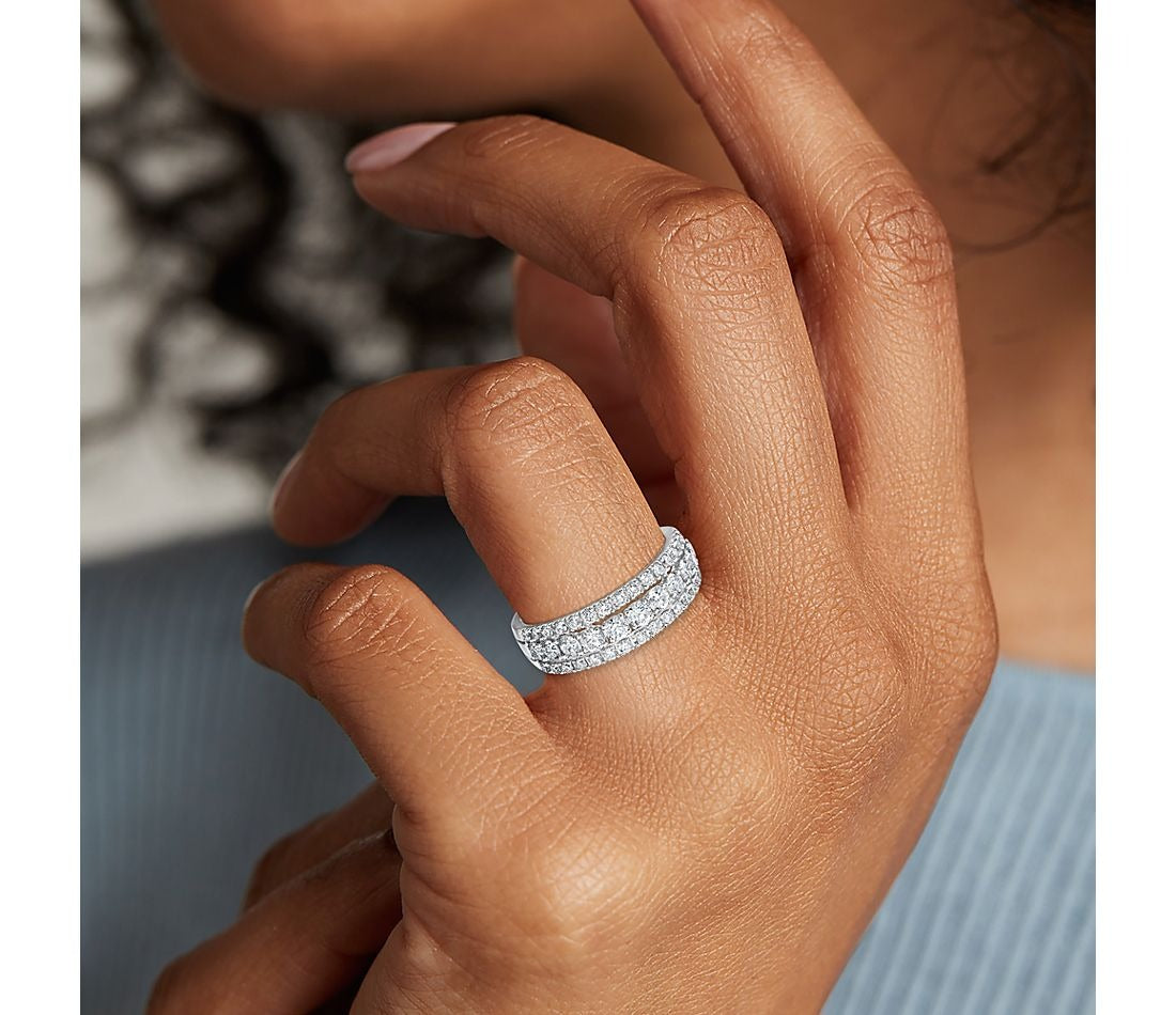Faux Three Row Fashion Masonry Ring