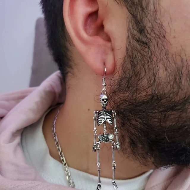 Movable Skeleton Bone Dangle Earrings, Squelette Earrings, Halloween Earrings