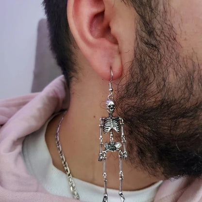 Movable Skeleton Bone Dangle Earrings, Squelette Earrings, Halloween Earrings