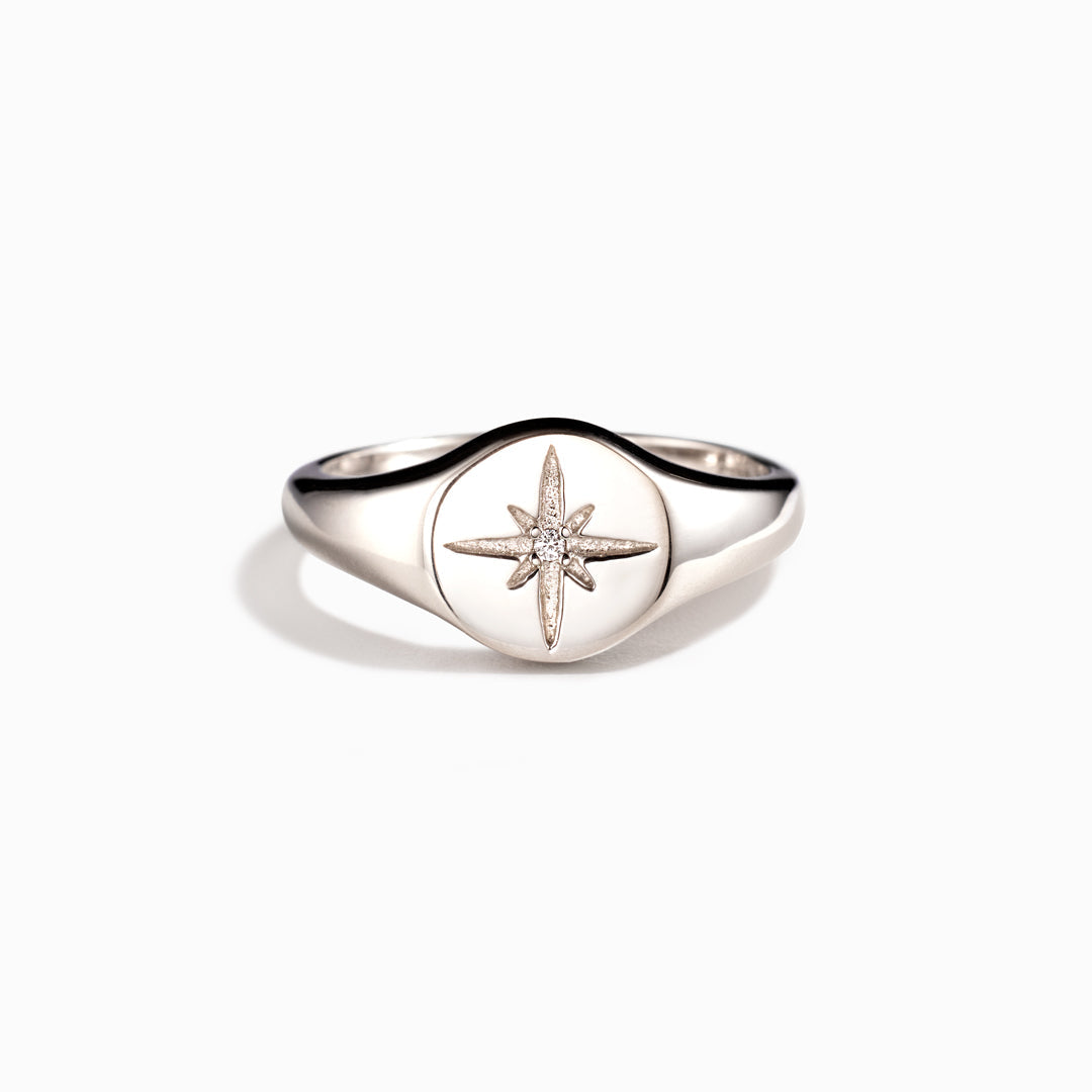 For Wife North Star Signet Ring