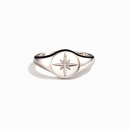 For Wife North Star Signet Ring