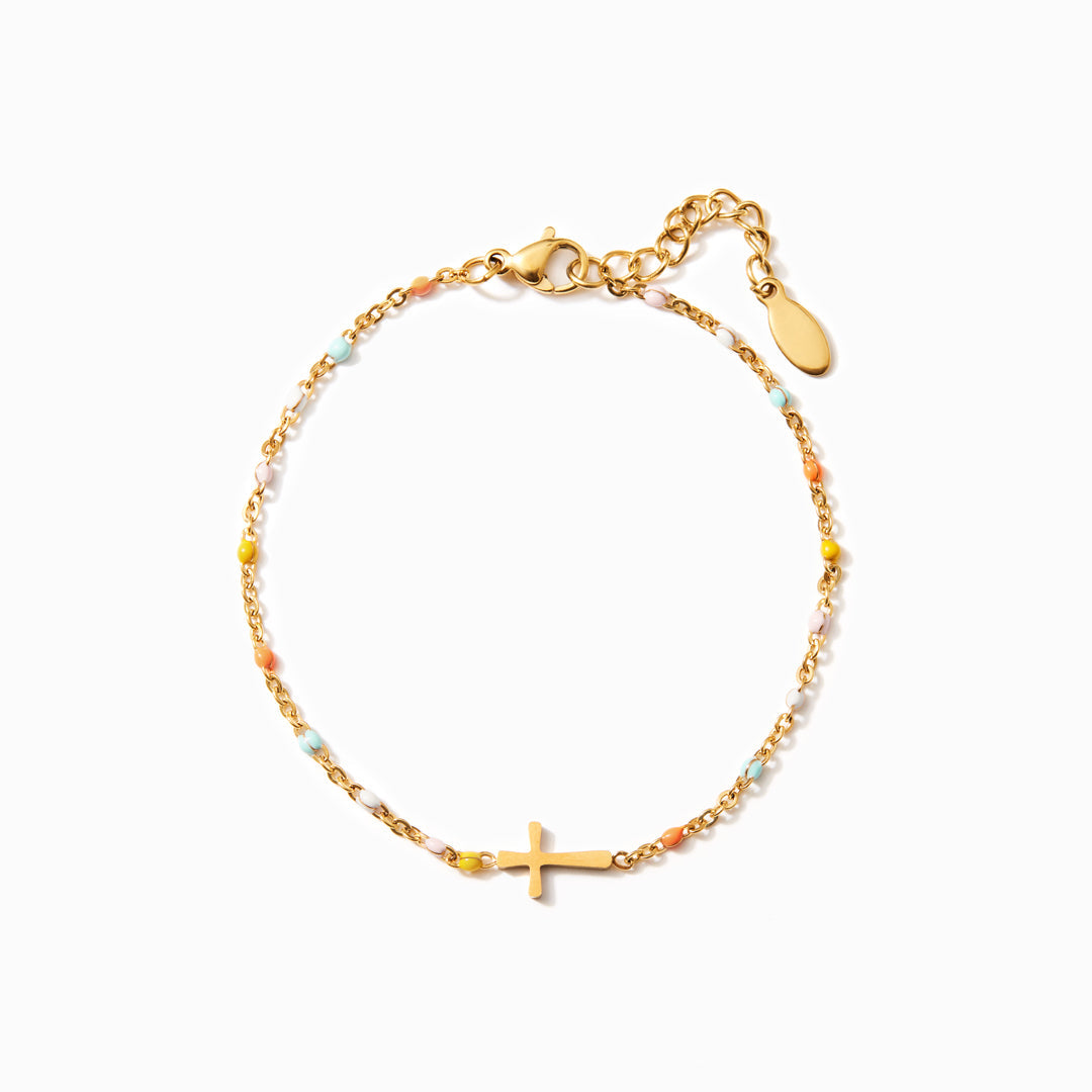 We Never Walk Alone Cross Bracelet