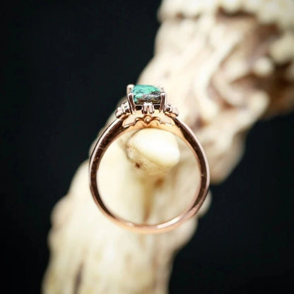 Natural Turquoise Faux Diamond Ring