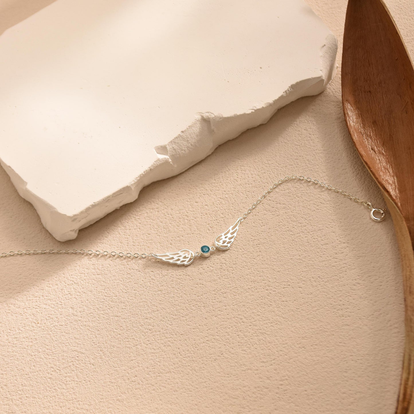 For Memorial- I'm a Wife to a Husband Custom Birthstone Wing Bracelet