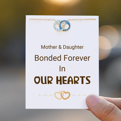 Mother & Daughter Linking Hearts Circle Birthstone Necklace