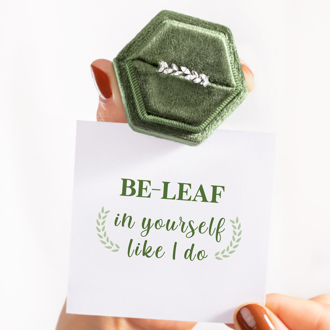 Be-Leaf In Yourself Leaf Branch Ring