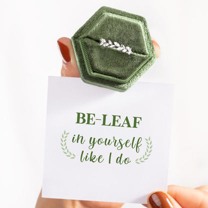 Be-Leaf In Yourself Leaf Branch Ring